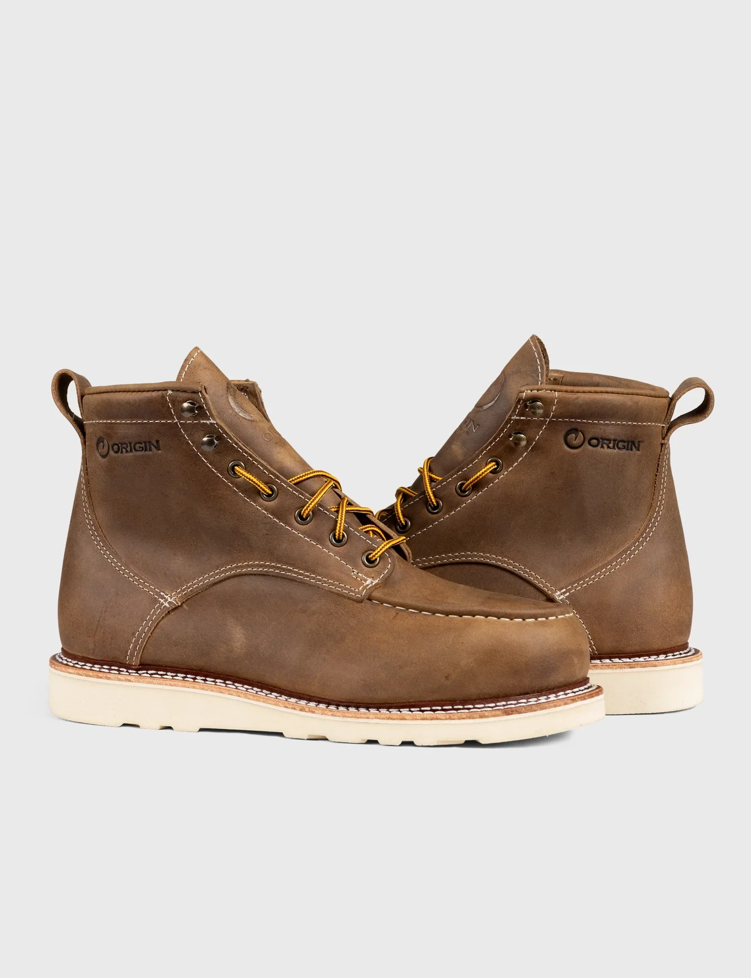 MAINE MOC STEEL TOE BOOT 6" - NATURAL WEDGE SOLE - GRADED QUALITY - Image 3